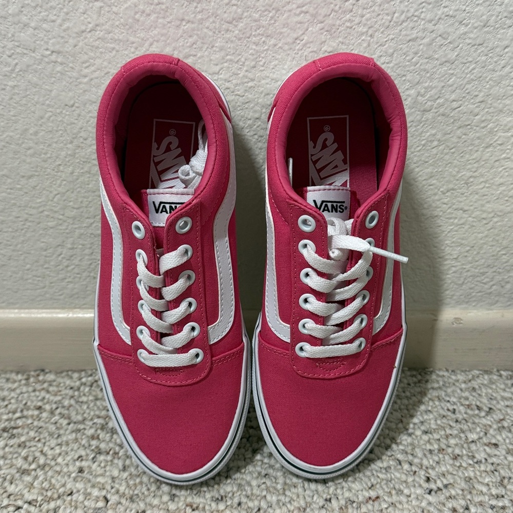 New! Vans Women's Bright Pink Canvas Old Skool - Picture 4 of 7